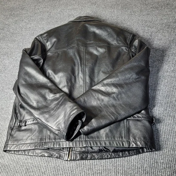 VTG Wilsons Leather Jacket Mens Large Black Thinsulate Lined Bomber Motorcycle